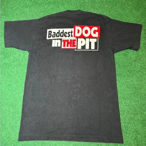 Vintage 90s Red Dog Nascar Thunderbird Baddest In The Pit Mens Large T Shirt Shirts